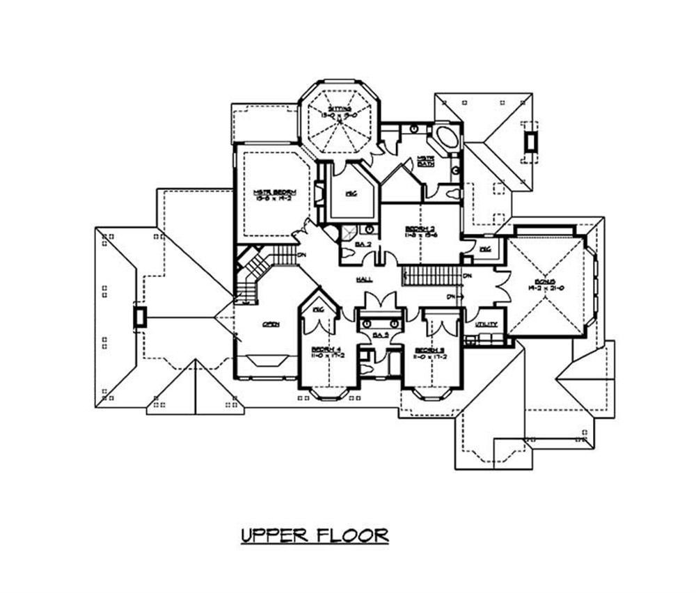 Floor Plan Second Story of Country Plan #115-1112